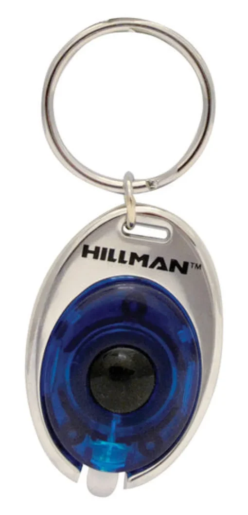 HILLMAN Metal Assorted Decorative Key Ring LED Light