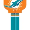 Hillman Miami Dolphines Painted Key House/Office Universal Key Blank Single sided (Pack of 6)
