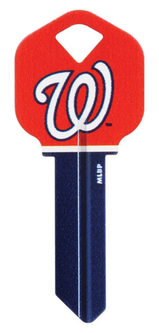 Hillman MLB Washington Nationals House/Office Key Blank 66 KW1 Single sided For Kwikset (Pack of 6)