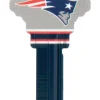 Hillman New England Patriots Painted Key House/Office Universal Key Blank Single sided (Pack of 6)