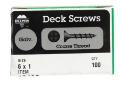 HILLMAN No. 6 Ga. X 1 in. L Gray Phillips Bugle Head Deck Screws 100 pk
