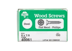 HILLMAN No. 8 X 7/8 in. L Phillips Zinc-Plated Coarse Wood Screws 100 pk