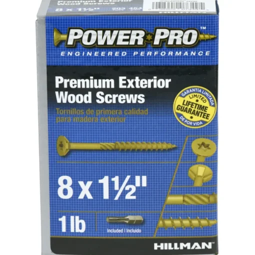 Hillman Power Pro No. 8 x 1-1/2 in. L Star Exterior Wood Screw 1 lb.