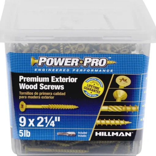 HILLMAN Power Pro No. 9 in. X 2-1/4 in. L Bronze Star Flat Head Premium Deck Screws 5 lb 489 pk