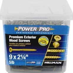 HILLMAN Power Pro No. 9 in. X 2-1/4 in. L Bronze Star Flat Head Premium Deck Screws 5 lb 489 pk