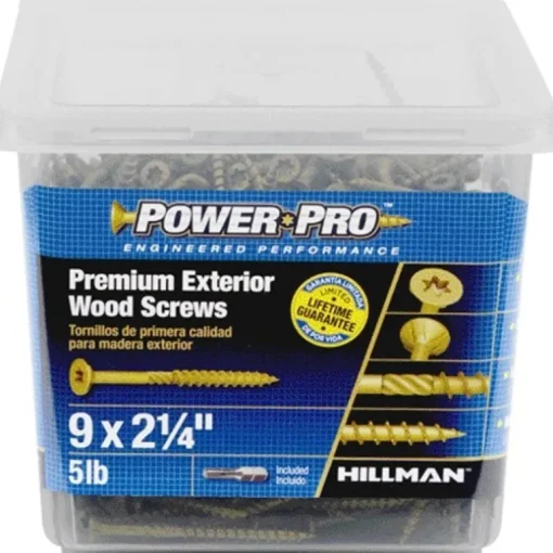 HILLMAN Power Pro No. 9 in. X 2-1/4 in. L Bronze Star Flat Head Premium Deck Screws 5 lb 489 pk