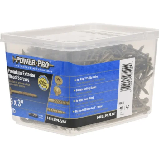 HILLMAN Power Pro No. 9 in. X 3 in. L Bronze Star Flat Head Premium Deck Screws 5 lb 373 pk