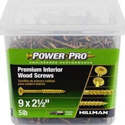 Hillman Power Pro No. 9 X 2-1/2 in. L Star Yellow Zinc Wood Screws 5 lb 501 pk