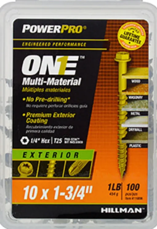 Hillman Power Pro No. 10 X 1-3/4 in. L Star Hex Washer Head Multi-Material Screw 1 lb 97 pk