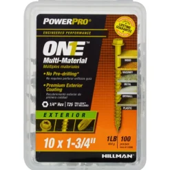 Hillman Power Pro No. 10 X 1-3/4 in. L Star Hex Washer Head Multi-Material Screw 1 lb 97 pk