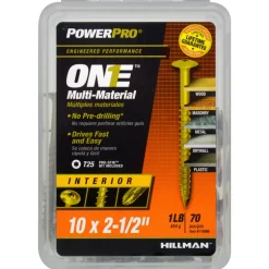Hillman PowerPro One No. 10 X 2-1/2 in. L Star Wafer Head Multi-Material Screw 1 lb 70 pk