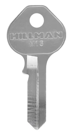 Hillman Silver Brass Head M-16 Single Sided Padlock Universal Key Blank (Pack of 10)