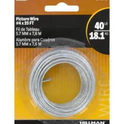 Hillman Steel-Plated Silver Braided Picture Wire 40 lb. 1 pk Steel (Pack of 10)