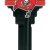 Hillman Tampa Bay Buccaneers Painted Key House/Office Universal Key Blank Single sided (Pack of 6)