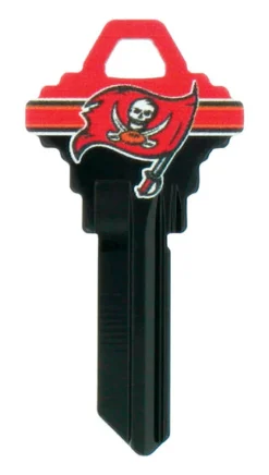 Hillman Tampa Bay Buccaneers Painted Key House/Office Universal Key Blank Single sided (Pack of 6)