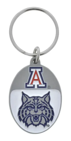 Hillman Univerity of Arizona Metal Silver Decorative Key Chain (Pack of 3)