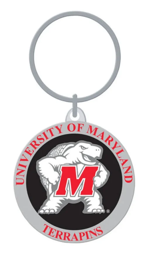 Hillman University of Maryland Metal Black/White Key Chain (Pack of 3)