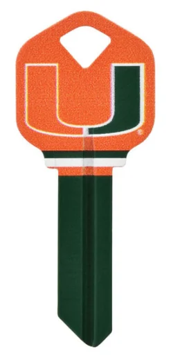 Hillman University of Miami Painted Key House/Office Universal Key Blank Single sided (Pack of 6)