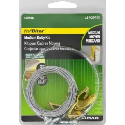 Hillman WallBiter Brass-Plated Medium Duty Picture Hook Kit 45 lb 1 pk