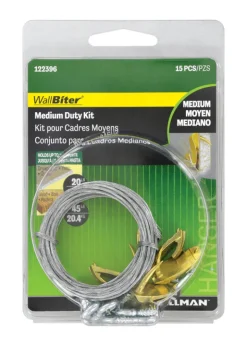 Hillman WallBiter Brass-Plated Medium Duty Picture Hook Kit 45 lb 1 pk