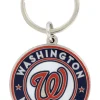 Hillman Washington Nationals Metal Silver Decorative Key Chain (Pack of 3)