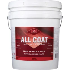 H&K Company All-Coat Flat White Polyurethane Alkyd Enamel Paint Indoor and Outdoor 5 gal.