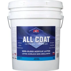 H&K Company All-Coat Semi-Gloss Virginia White Acrylic Latex Paint Indoor/Outdoor 5 gal.