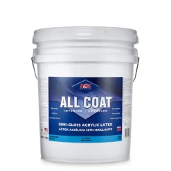 H&K Paints All-Coat Semi-Gloss Basic White Acrylic Latex Paint Indoor/Outdoor 5 gal.