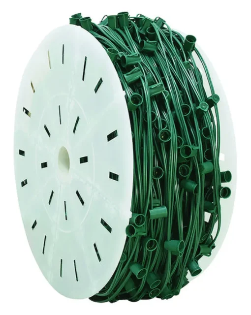 Holiday Bright Lights C9 String Socket Light Cord on Reel 500 ft.