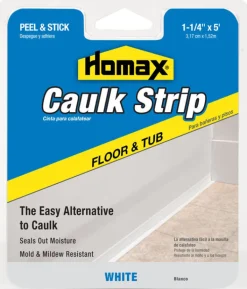 Homax 34030 1-1/4 White Tub & Floor Caulk Strip
