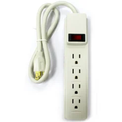 Home Plus 2 ft. L 4 outlets Power Strip Gray