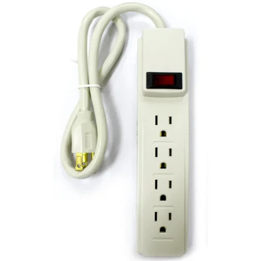 Home Plus 2 ft. L 4 outlets Power Strip Gray