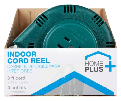 Home Plus 8 ft. L Plastic Automatic Retractor Cord Reel (Pack of 6)