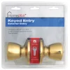 Home Plus Polished Brass Entry Lockset 1-3/4 in.