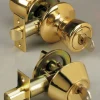 Home Plus Polished Brass Knob and Deadbolt Set 1-3/4 in.