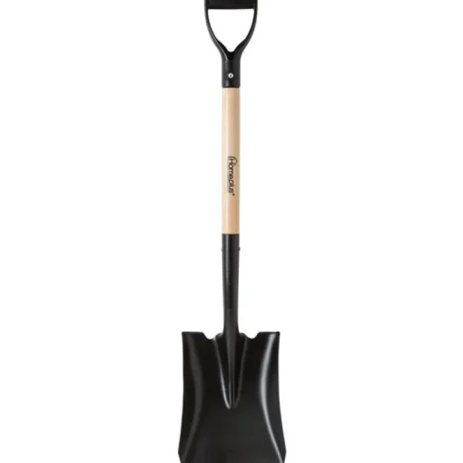 Home Plus Steel 8 in. W x 38.5 in. L Square Point Wood Handle Shovel (Pack of 6)