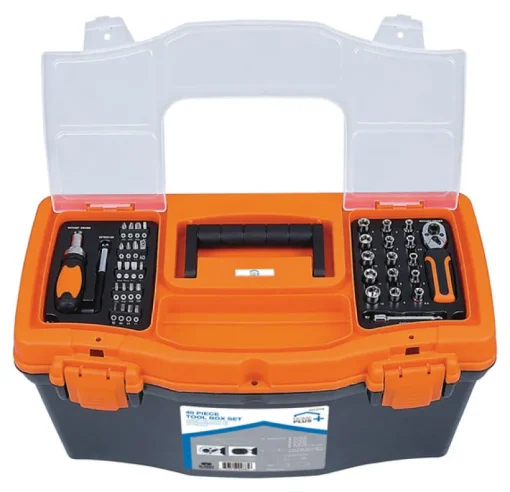 Home Plus Tool Box Set Assorted 40 pc.