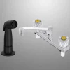 Home Plus Two Handle Chrome Kitchen Faucet Side Sprayer Included
