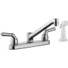 Home Plus Two Handle Chrome Kitchen Faucet Side Sprayer Included