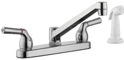 Home Plus Two Handle Chrome Kitchen Faucet Side Sprayer Included