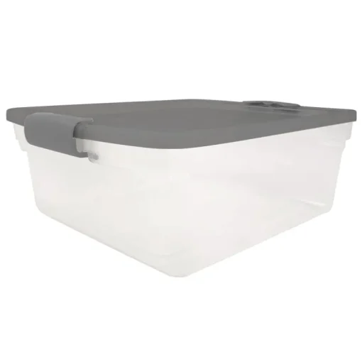 Homz Latching 6-1/8 in. H x 16 1/4 in. W x 13 in. D Stackable Storage Box (Pack of 8)