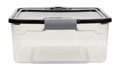 Homz Latching 6-1/8 in. H x 16 1/4 in. W x 13 in. D Stackable Storage Box (Pack of 8)