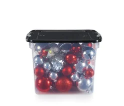 Homz Latching 12-1/8 in. H x 13 in. W x 16-1/4 in. D Stackable Storage Box (Pack of 8)