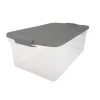 Homz Latching 10.625 in. H x 16 in. W x 28.75 in. D Stackable Storage Box (Pack of 6)