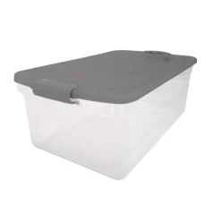 Homz Latching 10.625 in. H x 16 in. W x 28.75 in. D Stackable Storage Box (Pack of 6)