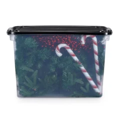 Homz Latching 10.625 in. H x 16 in. W x 28.75 in. D Stackable Storage Box (Pack of 6)