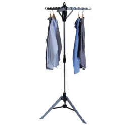 Homz Metal Silver Tripod Clothes Drying Rack 67 in. H x 29 in. W x 29 in. D