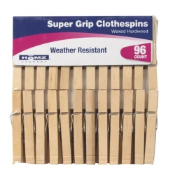 Homz Natural Wood Clothes Pins (Pack of 4)
