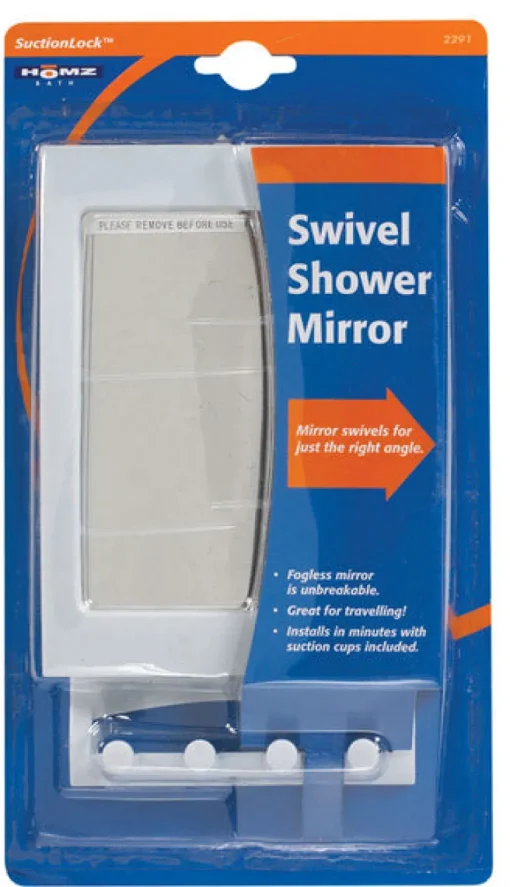 Homz White Plastic Shower Mirror