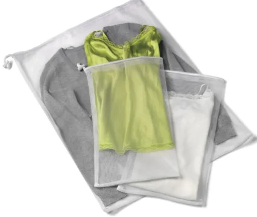 Honey Can Do LBG-01148 3 Piece White Mesh Wash Bag Set
